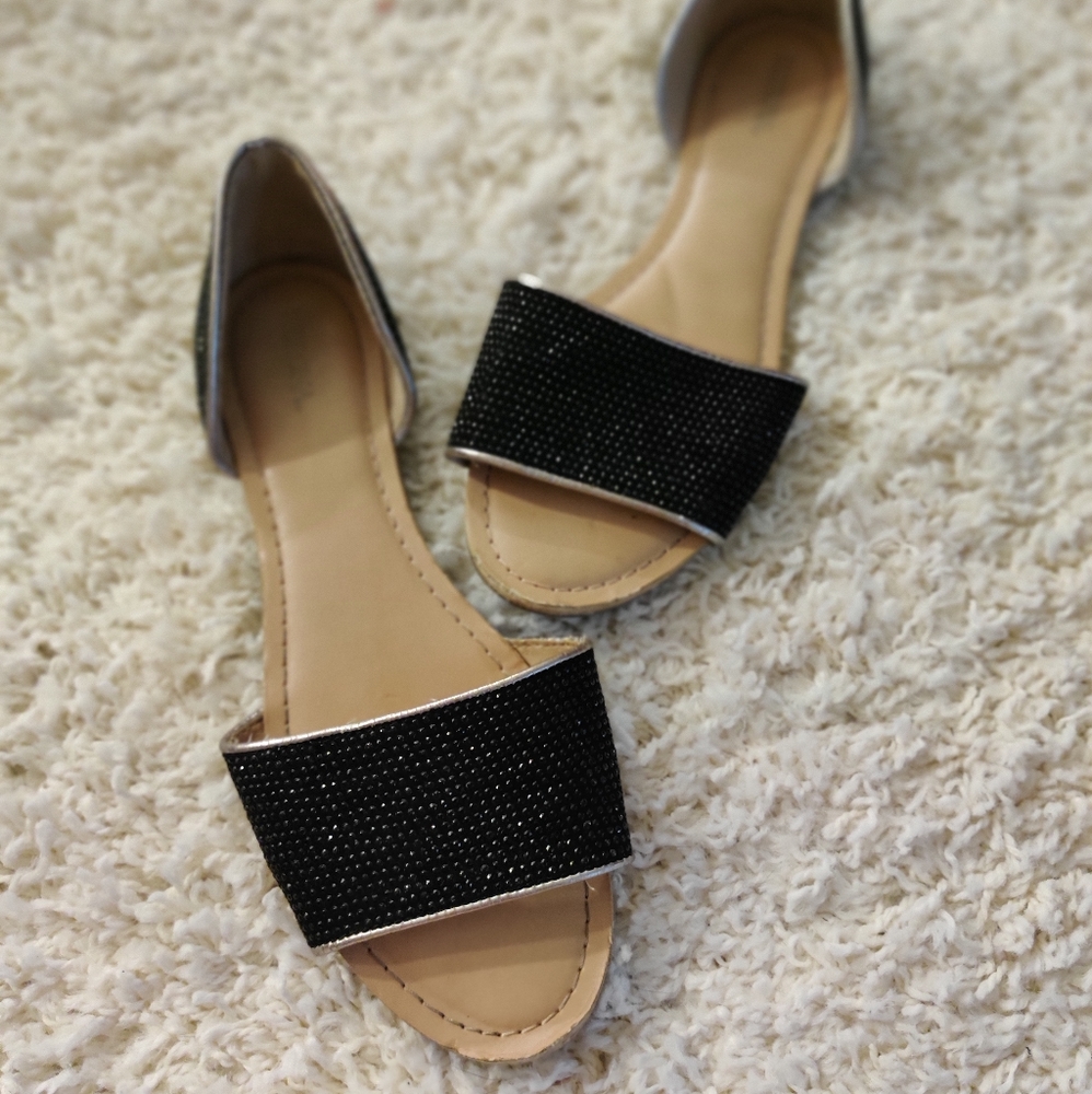 Merona black sparkle sandal